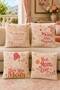 Floral Mother Silhouette Patterned 4-Piece Throw Pillow Cover Set