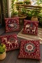 Embroidered Camel, Peacock and Elephant Patterned 4-Piece Throw Pillow Cover Set - 2