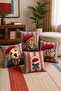 4-Piece Throw Pillow Cover Set with Hat-Wearing Dog and Leopard Pattern - 2