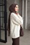 Ivory Buttoned Pompom Detailed Loose Knitwear Cardigan -Ecru - 4