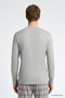 Men's Gray Melange 2-Piece Cotton Soft Textured Standard Fit Crew Neck Plaid Patterned Pajama Set - 4