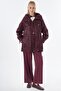 Wide Collar Coat Burgundy