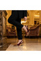 Turquoise Embroidery Detailed Wide Goblet Heeled Thin Platform Heeled Shoes - 5