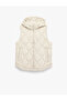 Zippered Hooded Quilted Inflatable Vest with Pockets - 6