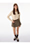 Long Sleeve Crew Neck Crop Hair Knit Textured Knitwear Sweater