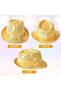 Disco Star Gold Gold Sequined Fedora Hat Adult Size - 2