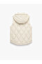 Zippered Hooded Quilted Inflatable Vest with Pockets - 7