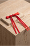 Satin Bow with Thin Ribbon Bow Buckle Red - 2