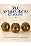 3-Piece Antalya Belek Alanya Side Decorative Set of 3 Metal Ashtrays with Belt Covers Tourist Souvenir