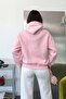 Women's Hooded Basic Sweatshirt Pink - 27K 2672 - 5