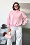 Women's Hooded Basic Sweatshirt Pink - 27K 2672 - 4