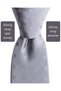 Silver Color Patterned Satin Silk Tie - 7.5 cm Wide - 2