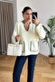 Cream-Black Shepherd Stitch Sweater - 231168 - 2