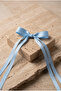 Satin Bow with Thin Ribbon Bow Buckle Blue - 2