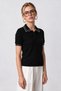 Contrast Striped Polo Collar Knitwear Blouse Lki̇0053 Black - 2