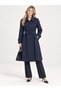 Belted Lined Trench Coat with Side Pocket Detail, 100% Cotton, Length 102 cm