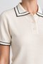 Contrast Striped Polo Collar Knitwear Blouse Lki̇0053 Kemi̇k - 5