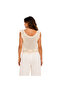 Women’s White Crochet Tie-Front Fringe Crop Top - 3