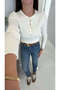 Dlvin Boles Ecru Buttoned Knitwear