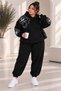 Women's Plus Size Floral Print Hooded 2-Piece Tracksuit Set Comfortable Fit Jogger Casual Sports Set - 2