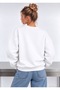 Black Flower Printed Oversized Women's Crewneck Sweatshirt - 2