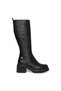 D26Kc-2125 Daily Black Women's Boots with Thick Heels