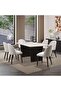 Orion Dining Chair Fabric - Light Grey & Black - 7