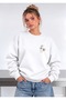 Small Daisy Printed Oversized Women's Crewneck Sweatshirt