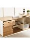Paramus Executive Desk With Side Cabinet Melamine - Natural & White - 4