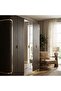 Chandni 6 Door Wardrobe - Brown & Gold - 2