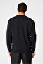Black Regular Fit Crew Neck Jacquard Knitwear - 6