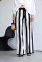 Black-Cream Striped Knitwear Trousers - 241006