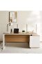 Paramus Executive Desk With Side Cabinet Melamine - Natural & White - 3