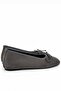 Fly Women's Suede Gray Blunt Toe Thin Bow 3cm Hidden Heel Flat Sole Ballerina Ballet Shoes - 6