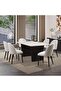 Orion Dining Chair Fabric - Light Grey & Black - 5