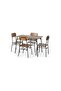 KYOTO 1+4 DINING SET - BROWN BLACK - 4