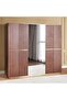 Casavelle 6 Door Wardrobe With Mirror - Walnut