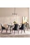 Brooklyn 1+6 Dining Set Marble - White Black"