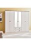 Almada 6 Door Wardrobe With Mirror - White