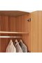 Fern 6 Door Wardrobe With Mirror - Natural - 5