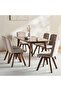 Sylas 1+6 Dining Table Set Veneer - Walnut & Grey