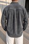 Men's Regular Fit Corduroy Long Sleeve Shirt - Anthracite - 4