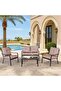 CASSENA OUTDOOR SOFA SET 2+1+1+COFFEE TABLE -BROWN