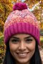 Women's Pompom Folded Patterned Knitted Winter Beanie - 3