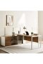 Paramus Executive Desk With Side Cabinet Melamine - Natural & White