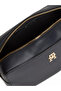 Women's Metallic Th Logo Adjustable Patterned Strap Zippered Navy Blue Bag - 3