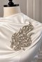 Decorative Applique with Crystal Stone Leaf Motif - 3