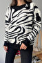 Black and White Zebra Pattern Sweater - 243043
