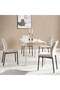 Alonzo 4-seater Dining Table Melamine - Beige & Natural ~ Beige - 5
