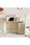 Shanil Office Desk With Side Cabinet Melamine - Beige & White - 2